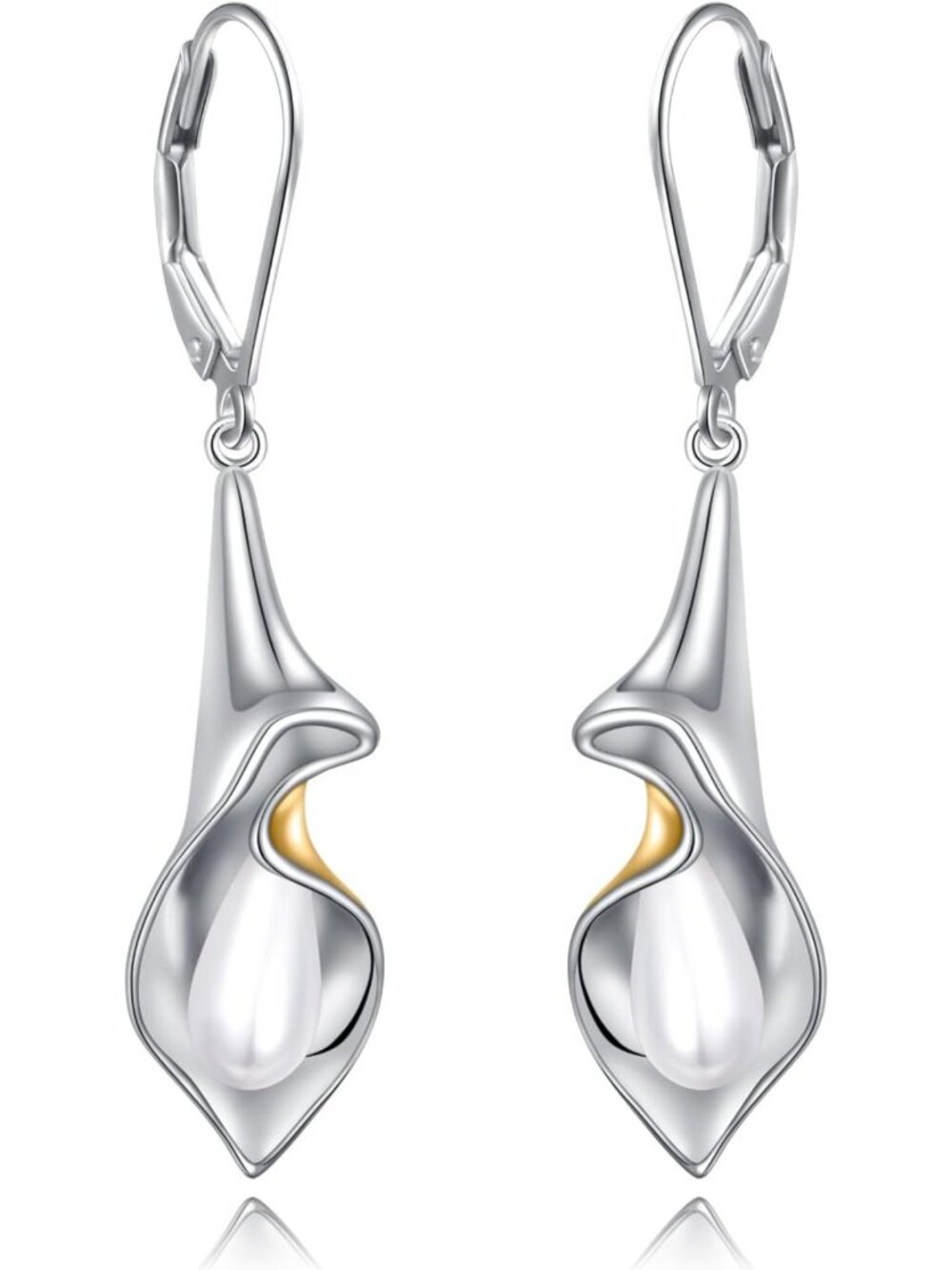 Sterling Silver Birthstone Flower Threader Earrings - Long Tassel Dangle Jewelry